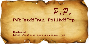 Pöstényi Polikárp névjegykártya